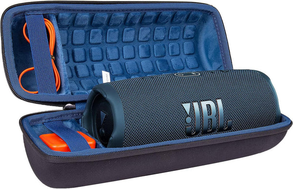 co2CREA Hard Travel Case for JBL Charge 4 / JBL Charge 5 Waterproof Bluetooth Speaker (Outside Black and Inside Blue)