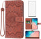 Samsung Galaxy S10e Wallet Phone Case with Tempered Glass Screen Protector, Magnetic Flip Cover, Card Holder (Brown)