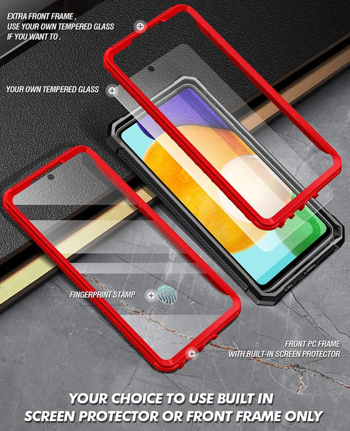 Poetic Spartan Case for Samsung Galaxy A52 4G & 5G, Rugged Shockproof Protective Cover with Built-in Screen Protector -