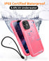 Cozycase Waterproof iPhone 11 Case with Built-in Screen Protector, Full-Body Rugged Bumper Cover, Shockproof (Pink)