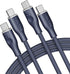 VOLTME USB C Cable (6ft 100W, 2-Pack), Premium Nylon USB C to USB C 2.0 Fast Charge Cable for MacBook Pro, Galaxy S22