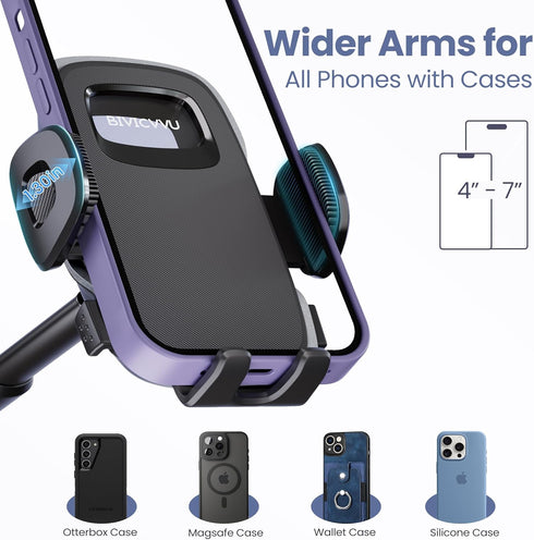 Car Phone Holder for Dashboard & Windshield, 360° Adjustable Suction Cup Holder for 4.8-7" Smartphones, Bumpy Roads
