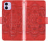 Asuwish iPhone 11 Wallet Case with Flower Flip, Tempered Glass Protector & Card Holder - Red Cell Accessories