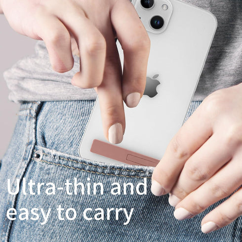 OBHEI Mini Phone Kickstand, Folding Invisible Portable Metal Cell Phone Stand Holder for Desk, Compatible with iPhone