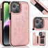 Asuwish Card Holder Wallet Cover Case for iPhone 15 6.1 inch, with Tempered Glass Screen Protector, Rose Gold
