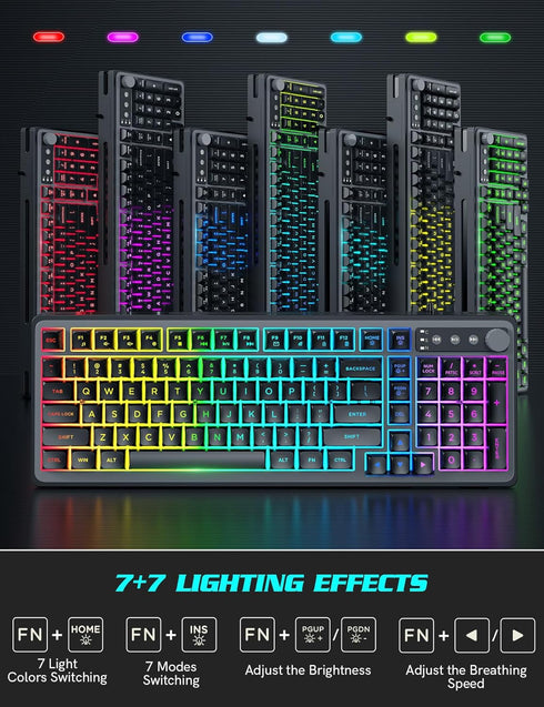 Trueque 14 26-Key Gaming Keyboard and Mouse Combo - RGB Backlit Lighting Effects, USB Wired Computer Keyboard