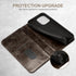 SINIANL Compatible with iPhone 15 Pro Case Wallet, Magnetic Kickstand Credit Card Holder Leather Folio Flip Cover (Dark