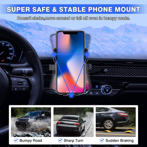 Karltys Car Phone Holder for Honda Civic 2022-2024, 11th Gen Civic Cell Phone Mount for 4-7 Inch Phones