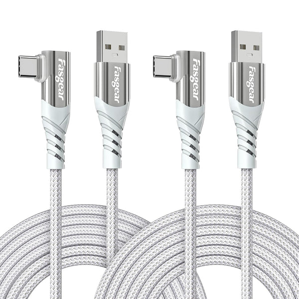 Fasgear 2 Pack USB C to USB A Cable, 10ft Long Braided 3A Fast Charging Type C Charger Cord for PS5/Samsung