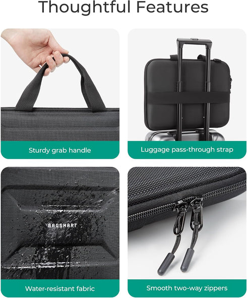 15.6-16 inch BAGSMART Laptop Computer Case with Strap,Shockproof Waterproof Laptop Bag with Sturdy Handle