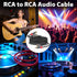 2RCA 2 3.3ft Cyberguys! RCA Audio Cable, to RCA Cables Car Audio Male to Male, Shielded Cables with Braided Jacket