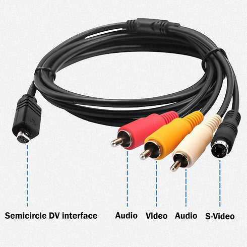 GUY-TECH 5ft DCR-DVD92/e DCR-DVD406 AV A/V Audio Video TV Cable Cord Compatible with Sony Handycam e