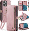 Defencase iPhone 13 Pro Max Wallet Case with RFID Blocking Card Holder, PU Leather Magnetic Snap Flip Zipper Strap