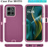 Qinmay 2025/Moto 5G 2025 3-Layer Phone Case for Motorola Moto G G Play Case with HD Screen Protector, Heavy Duty