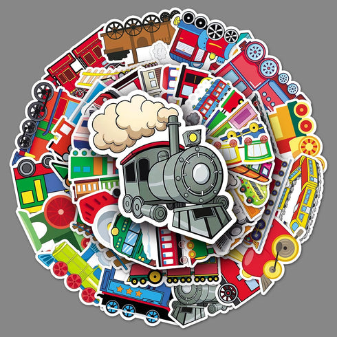 DIYYILIF 100 Pcs Train Stickers, Vinyl Waterproof Stickers for Water Bottles, Laptop, Notebook,