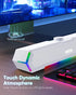LENRUE G11 Computer Speakers, Touch Lights, USB C/USB Powered for Desktop PC Laptop Monitor (White)