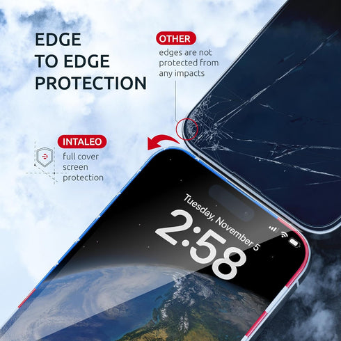 iPhone 15 Pro Max Screen Protector - 2 Pack (USA Flag & Black) - 9H Hardness Tempered Glass with Easy Installation