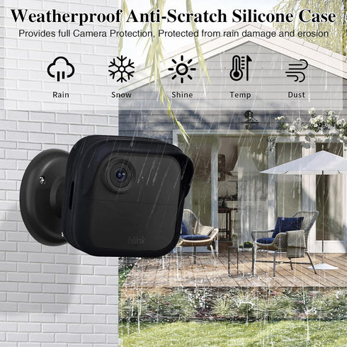 Hisewen Silicone Case Cover for All-New Blink Outdoor 4 (4th Gen), Weatherproof Protective Skin Cover for All-New Blink Outdoor 4 Home Security Camera (Black, 3 Pack)
