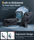 FNTCASE iPhone 15 Case: Rugged Black Dual Layer, Military Grade Shockproof, Kickstand, 6.1" Full Protection Cover.