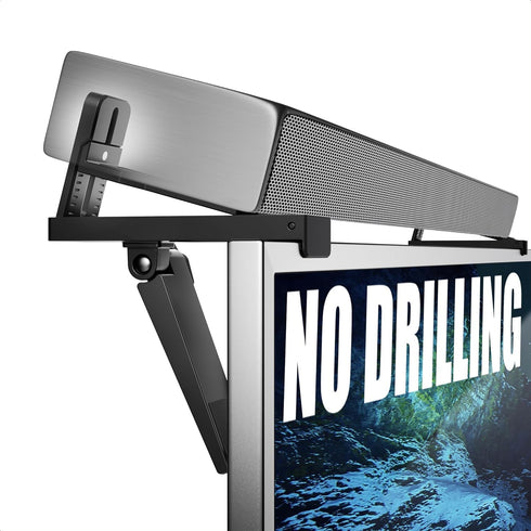 ELETIUO No Drilling Soundbar Mount,Adjustable TV Top Shelf Compatible with Samsung,LG,Vizio,Bose,JBL,Sonos,Universal Floating Bracket