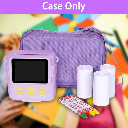 Aenllosi Kids Camera Case for Anchioo/ESO XOFFORE Instant Print Camera Toys, Purple, Case Only, Photo Paper & Color Pen
