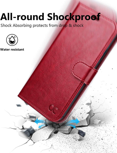 OCASE iPhone 11 Wallet Case, PU Leather Flip Case with Card Holder, Kickstand, Magnetic Closure, Red