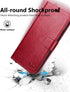 OCASE iPhone 11 Wallet Case, PU Leather Flip Case with Card Holder, Kickstand, Magnetic Closure, Red