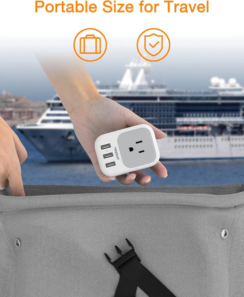 USB Charger Block - TESSAN USB Plug Adapter with 4 Box Splitter and 3 USB Wall Charger Ports for Travel, Office, Dorm