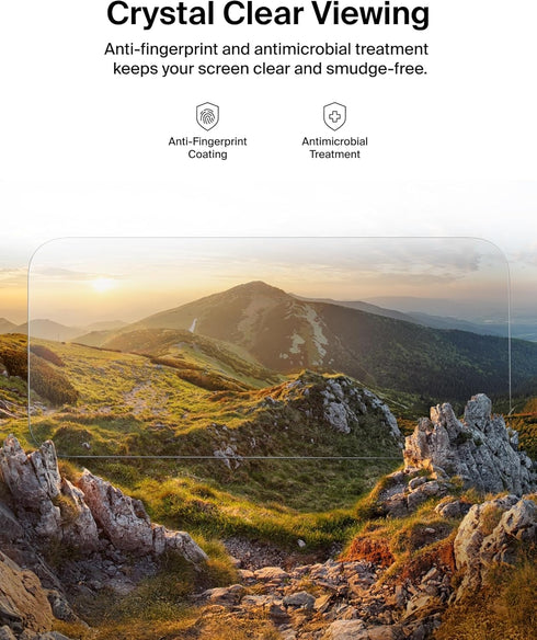 17 Belkin ScreenForce TemperedGlass Screen Protector for iPhone Pro, Scratch-Resistant Impact Protection w/Included