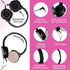 1 Pack 3.5mm Wired On-Ear Leather Headphones with Connector, Round Metal Housing, Black