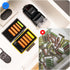 Detachable Battery Tester for AA and AAA Batteries, 10 Slots Battery Case, Water-Resistant and Shockproof