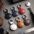 Genuine Leather AirTag Holder Keychain, Compatible with Apple AirTag, Secure Hidden Case (Black)