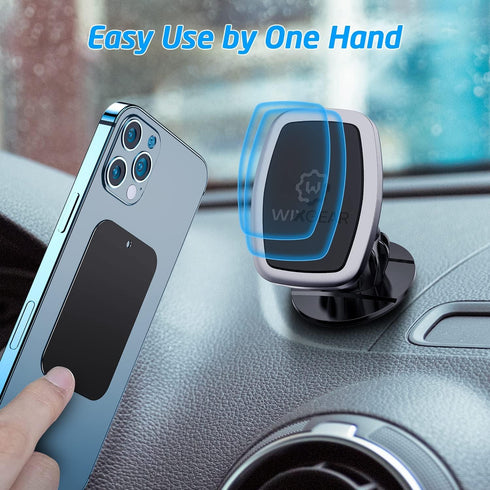WixGear Universal Stick On Swivel Mount (2 Pack) Dashboard Magnetic Phone Holder for Car, Mini Tablets with Fast