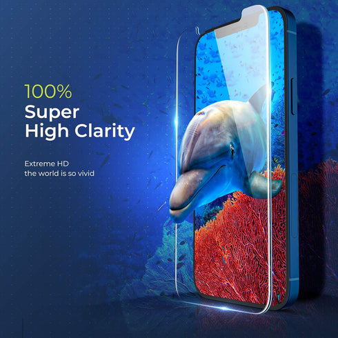 ORIbox iPhone 12 mini Glass Screen Protector, 3-Pack HD Clear Anti-Scratch Tempered Glass, Eye-Protection.