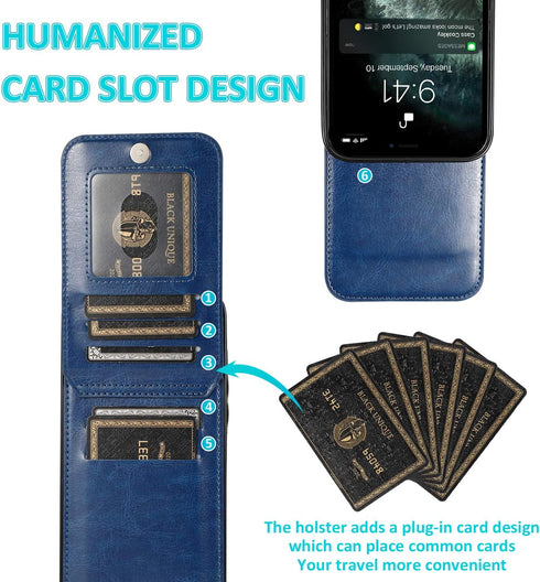 iPhone 13 Pro Max Wallet Case - PU Leather Wallet Case with Credit Card Holder for Men and Women