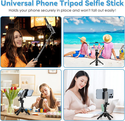 CloudValley 3-in-1 PocketFlex Mini Tripod with Zoom Control, Pocket Size Phone Holder Selfie Stick, [Compatible