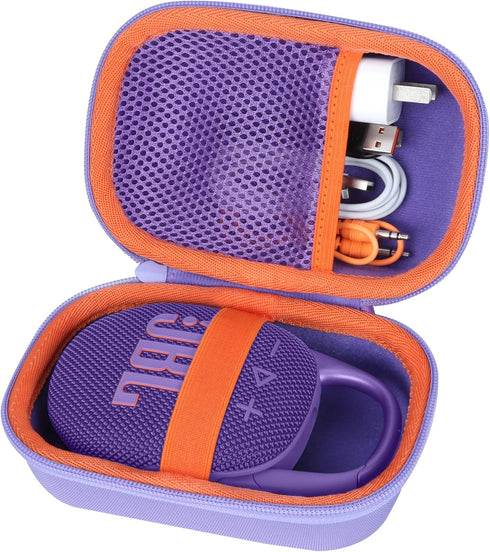 Hard Case Compatible with JBL Clip 5 and Clip 4 Portable Bluetooth Speaker (Purple Case)