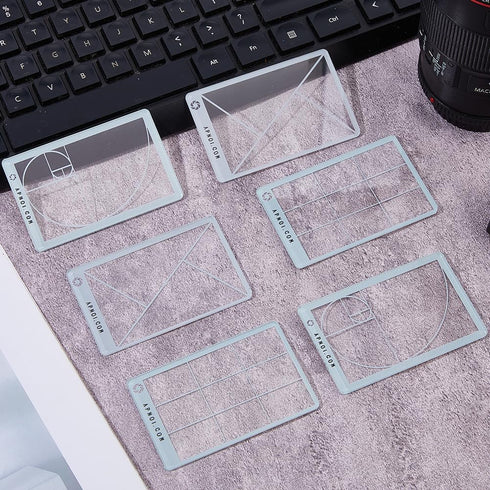 6Pcs 3 DICOSMETIC Styles Composition Viewfinder Acrylic View Finder Clear Ratio Composition Tool Golden Triangle