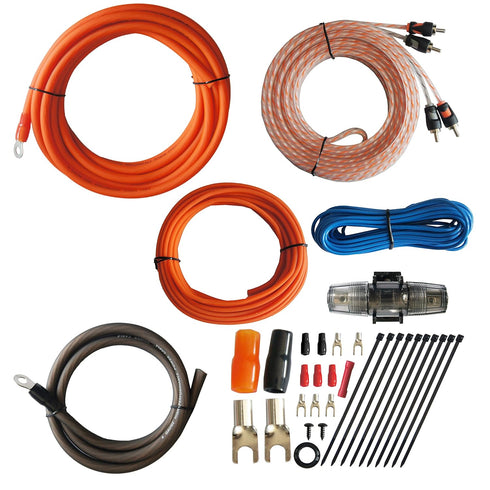 RD True 4 Gauge Car Audio Cable Amp Wiring Kit - 2 Channel Rock Direct CCA Power Cable