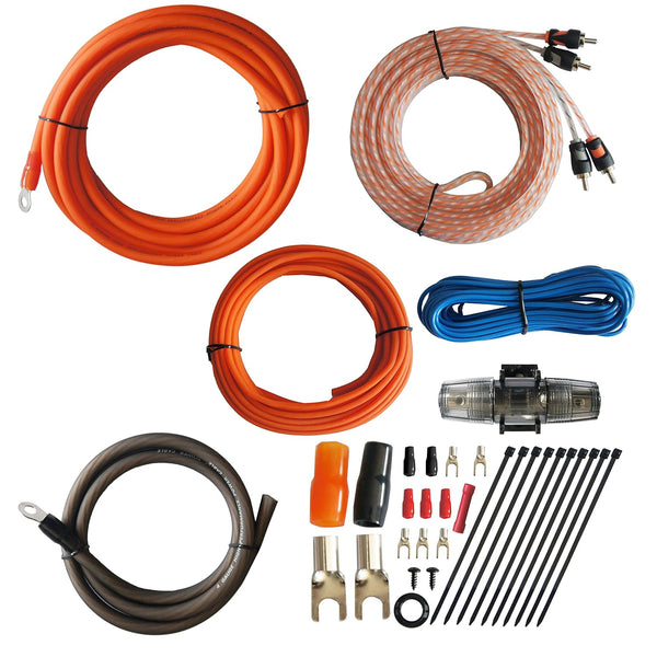 RD True 4 Gauge Car Audio Cable Amp Wiring Kit - 2 Channel Rock Direct CCA Power Cable