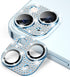 Goton Camera Lens Protector for iPhone 15 Plus, Bling Tempered Glass with Glitter Diamond Metal Cover, Blue