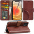 Arae Wallet Flip Cover Case with Card Holder for iPhone 12/12 Pro (6.1"), Brown