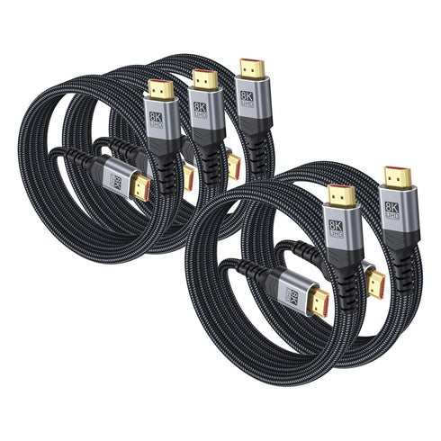 Vorothin 8K HDMI Cable 6FT 5-Pack, 48Gbps High Speed Braided HDMI 2.1 CL3