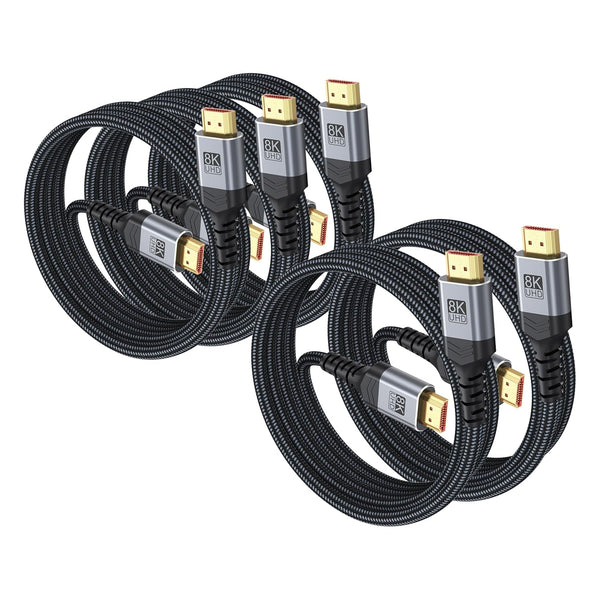 Vorothin 8K HDMI Cable 6FT 5-Pack, 48Gbps High Speed Braided HDMI 2.1 CL3