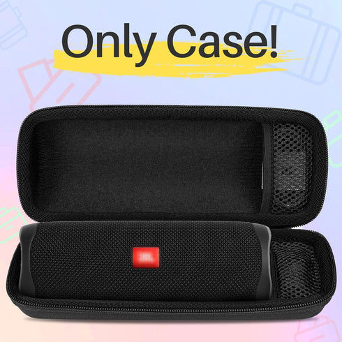 Hard Case for JBL Flip 6/5/4 Waterproof Portable Bluetooth Speaker, Protective Black Case for Wireless Speaker