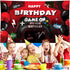 Sumind Video Game Happy Birthday Backdrop Banner for Boys Birthday Party Decorations, 70.8 x 43.3 Inch