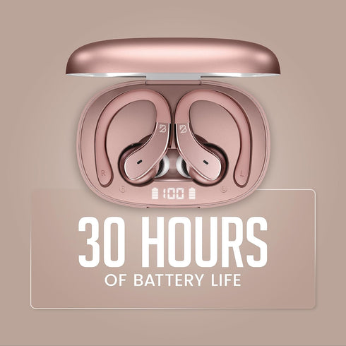 Runner 40 Wireless Earbuds, Secure-Fit for Small Ears, Bluetooth for Women, Light Pink Over the Ear