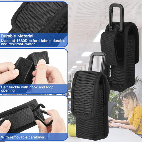 Homakover 1680D 16GB, ICD-UX570, PX370/470/560 MP3 Carrying Case for Digital Voice Recorders, Hard Bag with Carabiner
