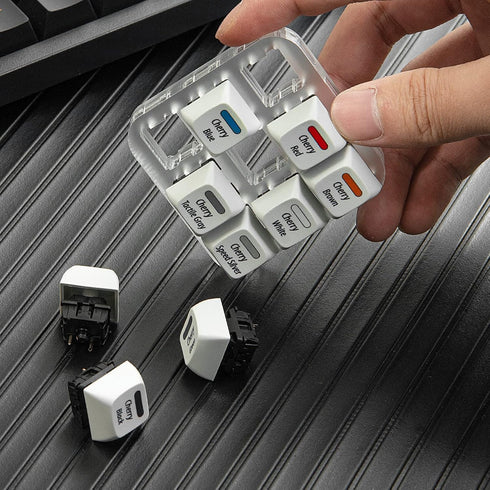 Cherry MX Key Switch Tester Mechanical Keyboard Sampler Tool Kit with Puller and O Rings (9-Key Printed PBT Keycap)