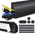 Cable Management Under Desk, Black (31.5in J Channel, 2x15.7in) - Self Adhesive Cable Raceways, Easy Install